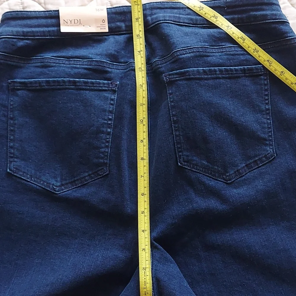 🚨SALE🚨 NYDJ Women's Dark Blue Teresa Wide Leg Jeans NWT - Picture 8 of 16